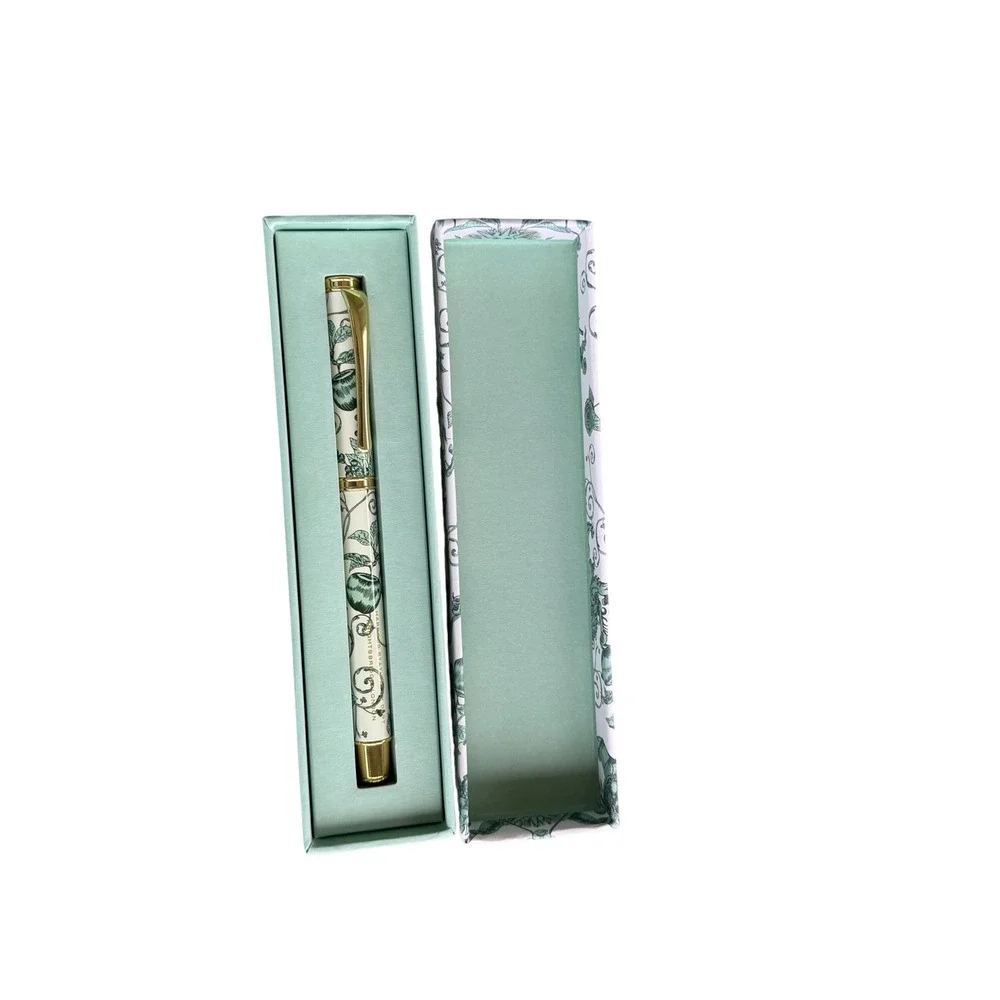 Harrods Menagerie Ballpoint Pen Unisex OS Green Gold Luxury London Souvenir Box